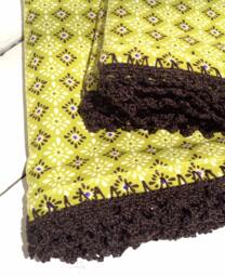 Pillowcases - Set Of 2 With Hand Crocheted Edging Shabby Chic, Granny Cottage Green, Purple & Chocolate Brown