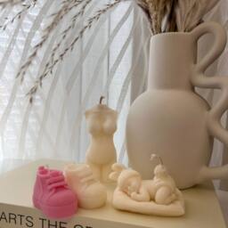 Handmade Soy Wax Candle Set Pregnant Woman, Sleeping Baby, Baby Shoes - thumbnail 3