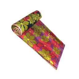Vintage Floral Kantha Quilt Reversible Indian Cotton Blanket - 80x56 Inches - thumbnail 2