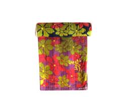 Vintage Floral Kantha Quilt Reversible Indian Cotton Blanket - 80x56 Inches