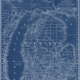 Antique Map Of Michigan Print Vintage Wall Art - thumbnail 2
