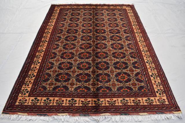 Hand Knotted Wool Bokhara Rug 5x7 Turkoman Tribal Design - image 1