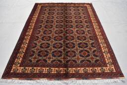 Hand Knotted Wool Bokhara Rug 5x7 Turkoman Tribal Design - thumbnail 1