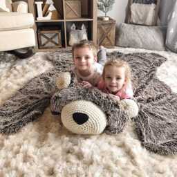 Large Brown Bear Rug With Faux Fur For Woodland Animal Nursery Decor - thumbnail 1
