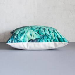 Monstera Leaf Pillow Cover, Tropical Throw Pillow, Cushion Green Christmas Holiday Cover - thumbnail 2