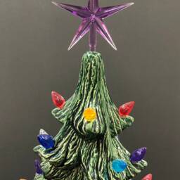 Ceramic Christmas Tree - Purple Star - thumbnail 2