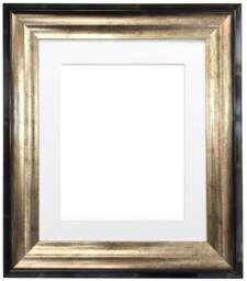 Firenza Black & Gold Picture Frame With White Mount
