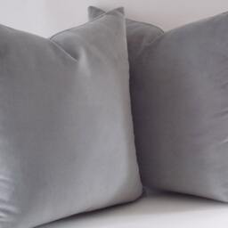 Set Of 2 Velvet Grey Pillow Covers Decorative Throw Pillows - thumbnail 3
