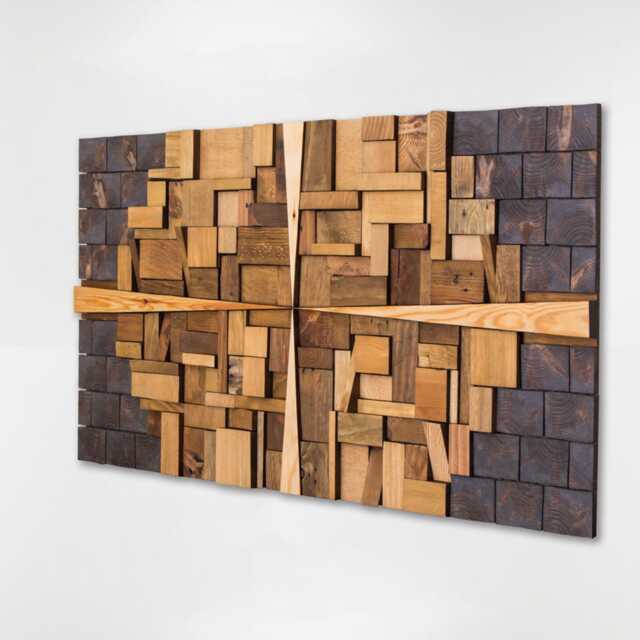Timeless Wood Sculpture For Headboard Textured Wall Art - A Piece With Strong Presence - image 1