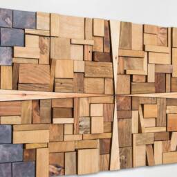 Timeless Wood Sculpture For Headboard Textured Wall Art - A Piece With Strong Presence - thumbnail 2