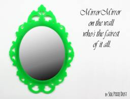 Green Modern Rococo Acrylic Mirror - Safety