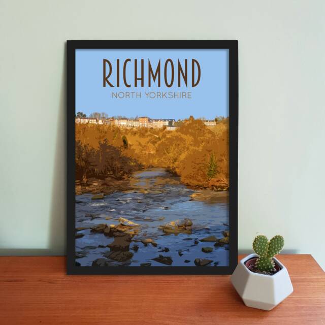 Richmond, North Yorkshire Travel Poster, Retro Art Print - image 1