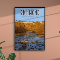 Richmond, North Yorkshire Travel Poster, Retro Art Print - thumbnail 3