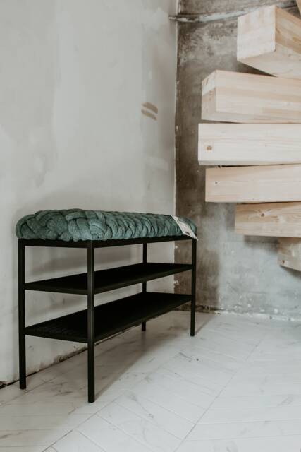 Mudroom Bench With Storage, Metal Shoe Rack Cabinet For Entryway - image 1