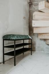 Mudroom Bench With Storage, Metal Shoe Rack Cabinet For Entryway