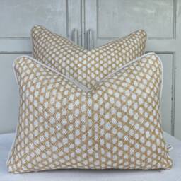 Cushions Made in Fermoie Wicker Luxury Designer Decorative Beige Linen Cushion Pillow Throw Cover - thumbnail 1