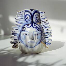 Double Sided Ceramic Illustrated Vase - thumbnail 2