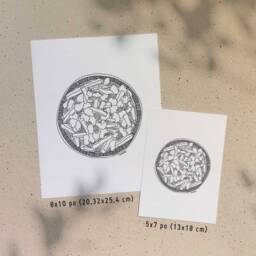 Poutine/5x7 Or 8x10In Illustration Printed On Recycled Cardboard Darvee's Montreal Icons B+W Unisex Minimalist Art Print - thumbnail 2