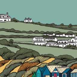 Abersoch Beach Huts Line Drawing Print - Welsh Coastal Art By Lisa Reeve - thumbnail 2