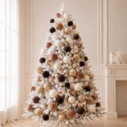 Brown Velvet Christmas Ornaments Set Of 12, Neutral 3 Or 4 Inch Baubles, Classic Warm Holiday Tree Decor - thumbnail 2