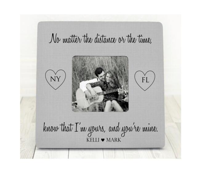 Personalized Long Distance Photo Frame State Abbreviation Gift - image 1