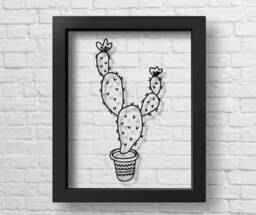 Transparent Cactus Poster Sketch Print Office Decor Nursery Kids Room Wall Art Children Gift - thumbnail 1