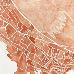 Dubrovnik Watercolor Map & Architectural Sketch Print Croatia City Block Plan - Art Print Wedding Graduation Gift European Travel Art - thumbnail 3