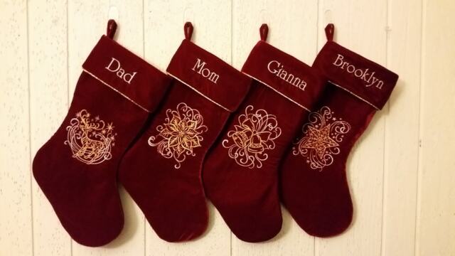 Embroidery Add-On, Embroidered Christmas Design, Custom Embroidery, Personalized Stockings - image 1