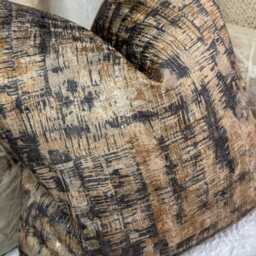 Luxury Cushion Cover in Mahali Fabric By Prestigious Textiles, Abstract Print Gold Bronze Pillow Cover, Designer Double Sided - thumbnail 4