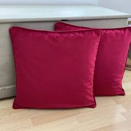 Claret Red Velvet Pillow Cover Piped Christmas Cushion, 18 - thumbnail 2