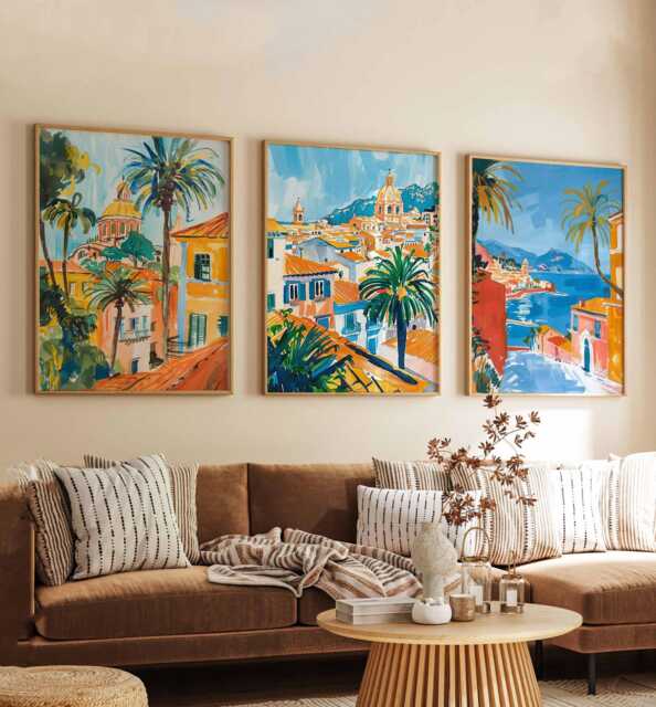 Set Of 3 Palermo Posters, Italy Prints, Sicily Wall Art Set, Italian City Mediterranean Europe Decor - image 1