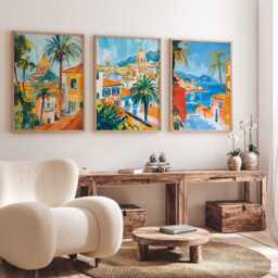 Set Of 3 Palermo Posters, Italy Prints, Sicily Wall Art Set, Italian City Mediterranean Europe Decor - thumbnail 3