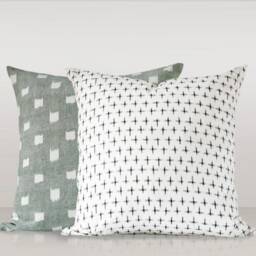 Kufri Rex in Jade, Designer Pillow Cover, Geometric Dot Off White/Green Cushion Covers, High End Pillow, Boho Tribal Decorative Pillows - thumbnail 3