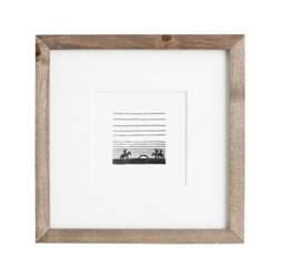 Texas No. 2, Cowboy Print, Horse Black & White Art, Minimal Horizon, Tiny Prints, 4x4 Minimalist Illustration - thumbnail 1