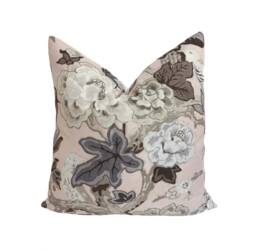 Schumacher/Mary Mcdonald - Bermuda Blossoms Blush Bold Traditional Floral Cushion Cover Handmade Throw Pillow Designer Home Decor - thumbnail 1