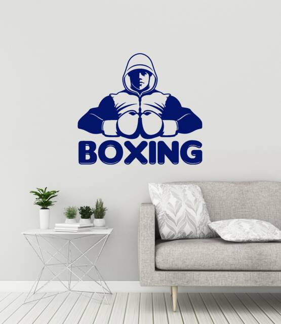 Boxing Vinyl Wall Decal Boxer Gym Fighting Club Fighter Decor Stickers Mural - #3040Di - image 1