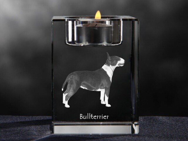 Bull Terrier, Crystal Candlestick With Dog, Souvenir, Decoration, Limited Edition, Collection - image 1