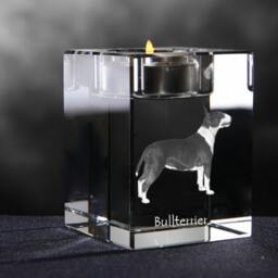 Bull Terrier, Crystal Candlestick With Dog, Souvenir, Decoration, Limited Edition, Collection - thumbnail 2