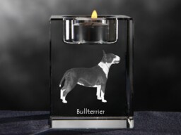 Bull Terrier, Crystal Candlestick With Dog, Souvenir, Decoration, Limited Edition, Collection - thumbnail 1