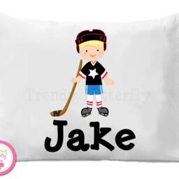 Personalized Hockey Stick Pillow Case, Kids Sports Bedding - thumbnail 2