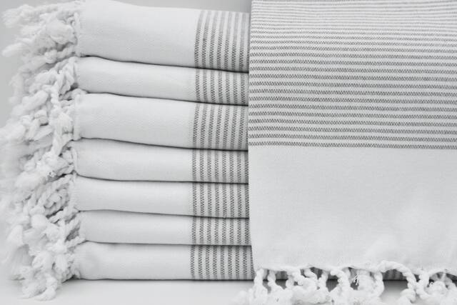 "Turkish Hand Towel, Peshkir, Black Head Towel, Kitchen Towel, Turkish Face Towel, Tea Towel, Dish Towel, Hand Towel 18""x40" - image 1