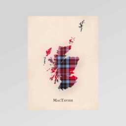 Clan Mactavish Scottish Tartan Map - Of Scotland Family Wall Decor, Ready To Hang - thumbnail 2