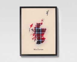 Clan Mactavish Scottish Tartan Map - Of Scotland Family Wall Decor, Ready To Hang - thumbnail 1