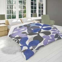 Funky Midcentury Modern Abstract Comforter, Maximalist Bedding For Eclectic Bedroom, Coastal Home Decor, Blue Purple #195 - thumbnail 2
