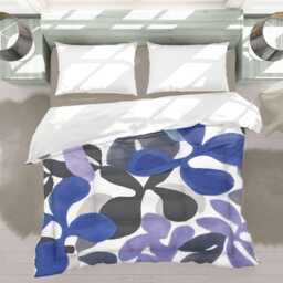 Funky Midcentury Modern Abstract Comforter, Maximalist Bedding For Eclectic Bedroom, Coastal Home Decor, Blue Purple #195 - thumbnail 3