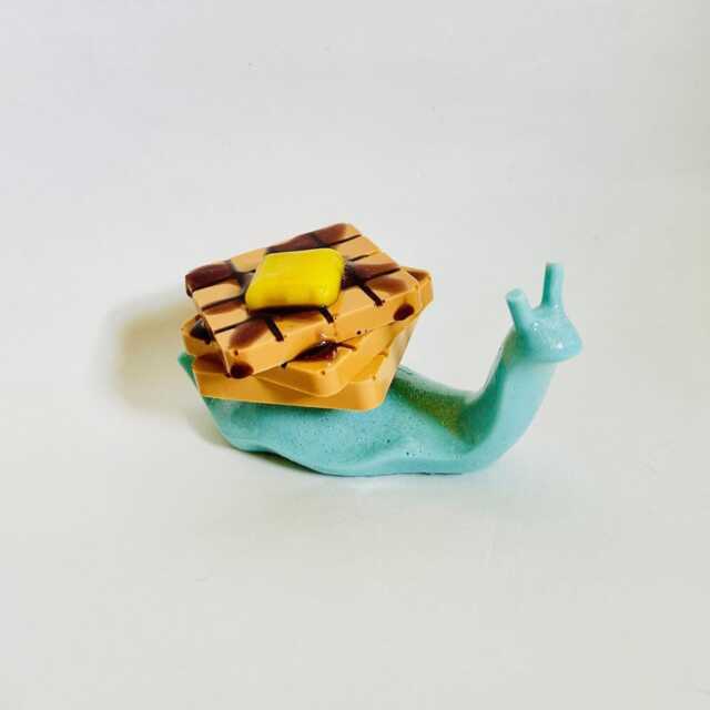 Jumbo Waffle Snail/Funky Art/Quirky/Dopamine Decor/Pop Art/Kitschy Decor/Funny Decor/Food Decor/Fake Food/Weird Art/Maximalist Decor - image 1