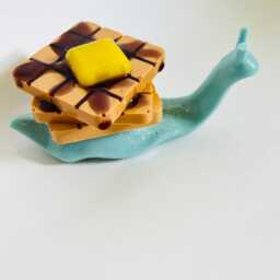 Jumbo Waffle Snail/Funky Art/Quirky/Dopamine Decor/Pop Art/Kitschy Decor/Funny Decor/Food Decor/Fake Food/Weird Art/Maximalist Decor - thumbnail 3