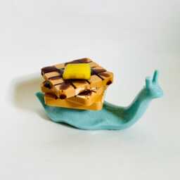 Jumbo Waffle Snail/Funky Art/Quirky/Dopamine Decor/Pop Art/Kitschy Decor/Funny Decor/Food Decor/Fake Food/Weird Art/Maximalist Decor - thumbnail 2