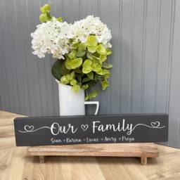 Personalised Family Name Sign Redwood Home Decor - thumbnail 1