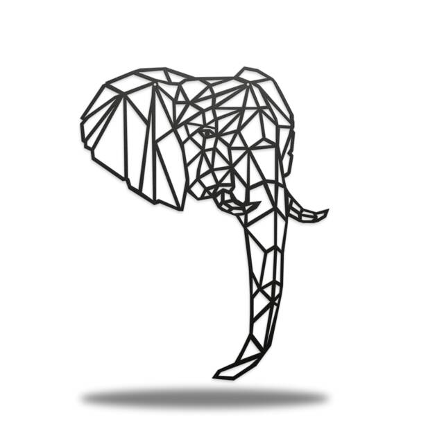 Geometric Elephant Metal Wall Art